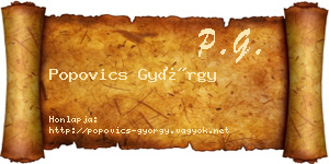 Popovics György névjegykártya