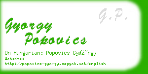 gyorgy popovics business card